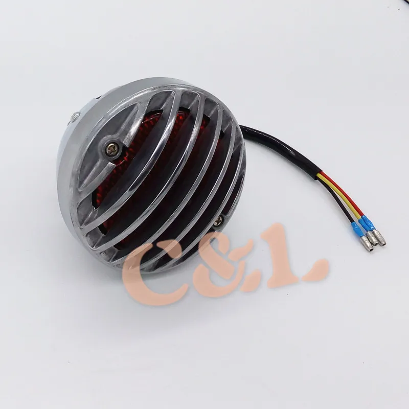 Универсальный хромированный круглый задний стоп сигнал для мотоцикла Harley Bobber