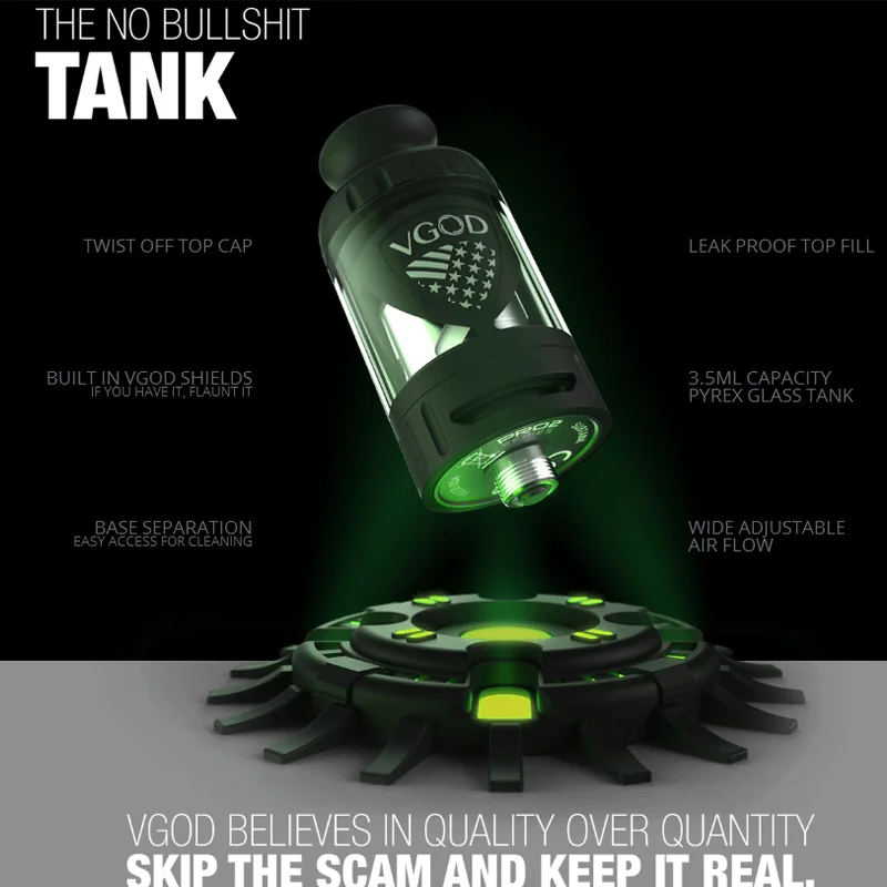 Оригинальный VGOD Pro Subtank 5 мл бак для вейпа 24 мм перестраиваемый распылитель капель