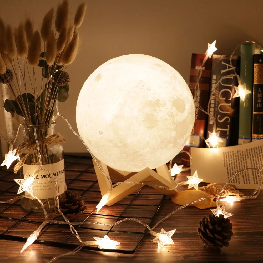 3D Printing Moon Lamp USB Charger Luminaire Night Lighting 2 Colors For Bedroom Decoration Emergency | Лампы и освещение