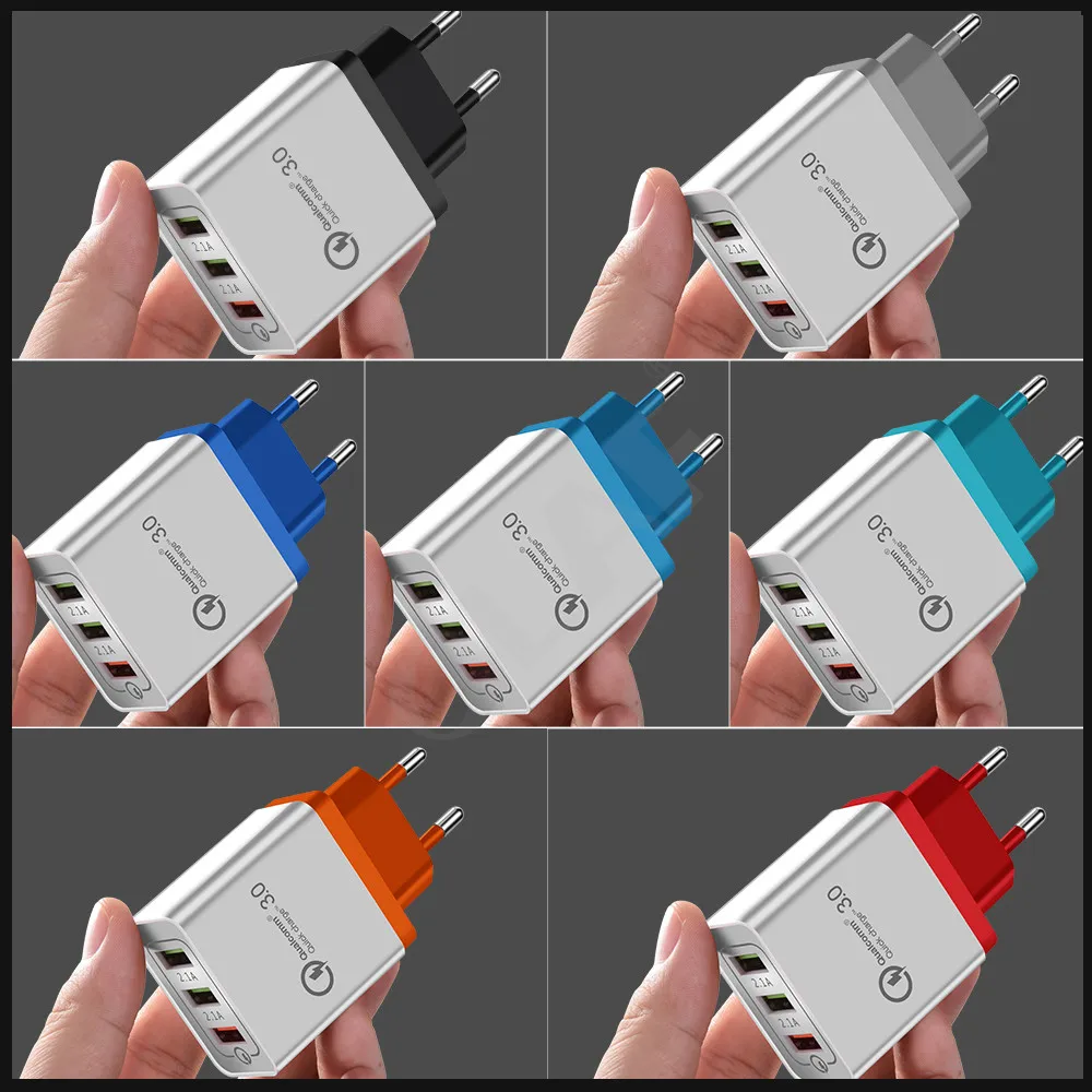3 порта USB зарядное устройство Quick Charge 0 для Leagoo P1 Pro/KIICAA Mix Power/T5 THFC/Shark 5000 1/Elite Y