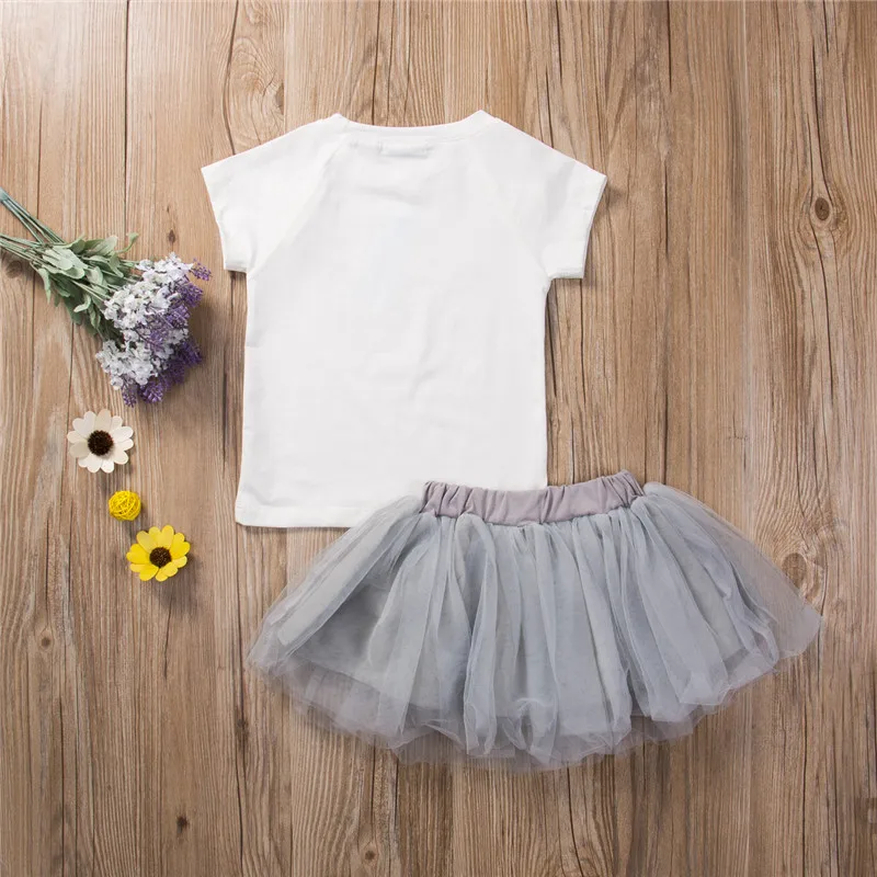 От 2 до 7 лет Очаровательная детская одежда для маленьких девочек Летняя футболка