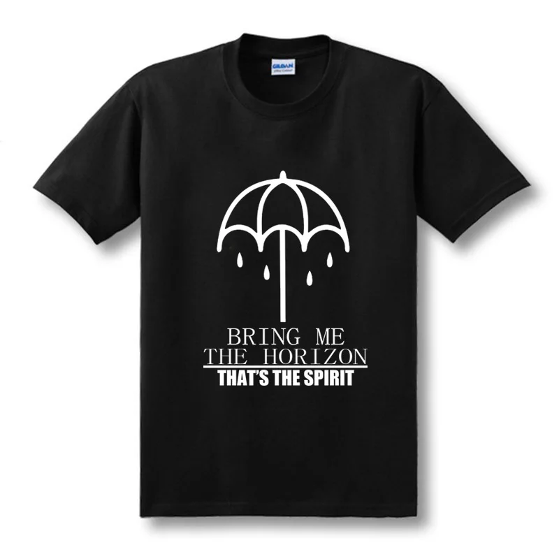 Мужская хлопковая футболка с принтом BRING ME THE HORIZON модная коротким рукавом в виде