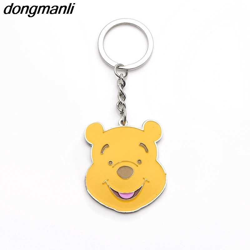 P1414 Dongmanli медвежонок пух мультфильм металлические брелоки детский подарок вечерние сувениры брелоки для сумки ювелирные изделия