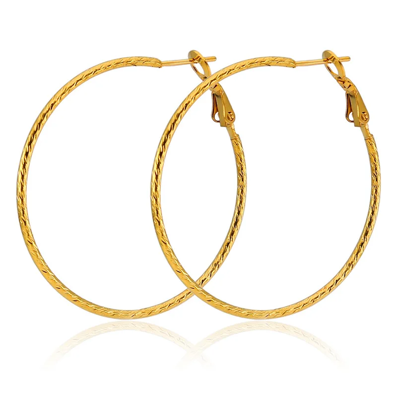 

GLHGJP Trendy Stainless Steel Large Hoop Earrings Exaggerated Thin Buckle Round Earring Joyas De Acero Inoxidable Para Mujer