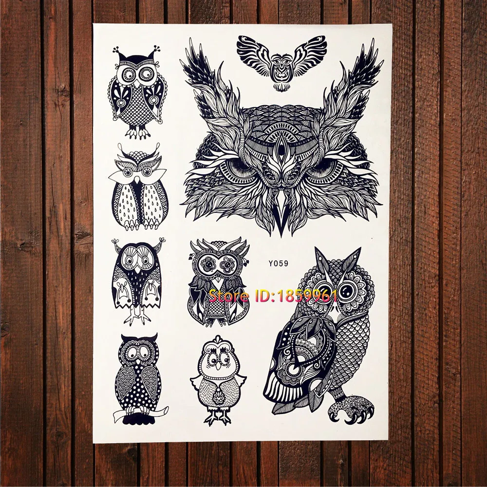 Черная хна бабочка водостойкая поддельная татуировка наклейки Женские