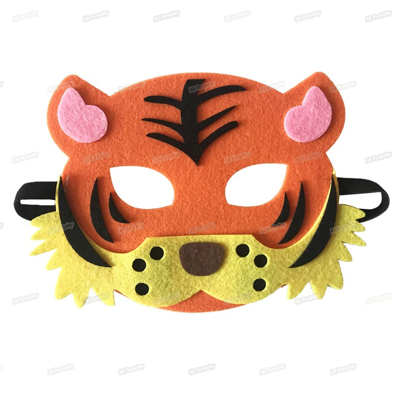 tiger mother Милые маски для глаз с животными из мультфильмов для детей и взрослых, маска с Львом, молочным волком, маскарадный костюм на Хэллоуин, день рождения, вечеринку, аксессуары - Цвет: tiger mother