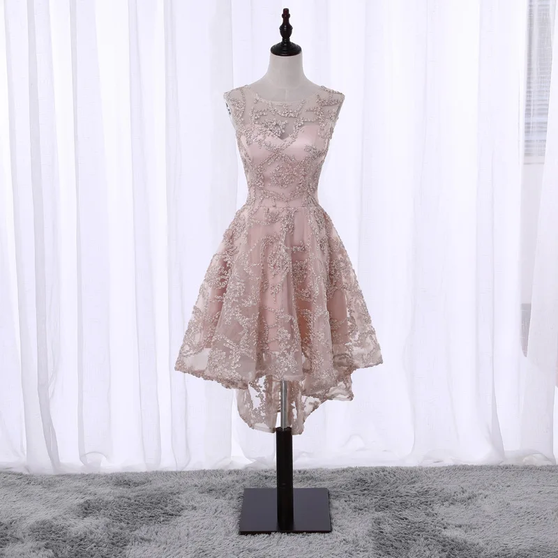2020 Vestido De Festa Простое розовое кружевное коктейльное платье с глубоким вырезом