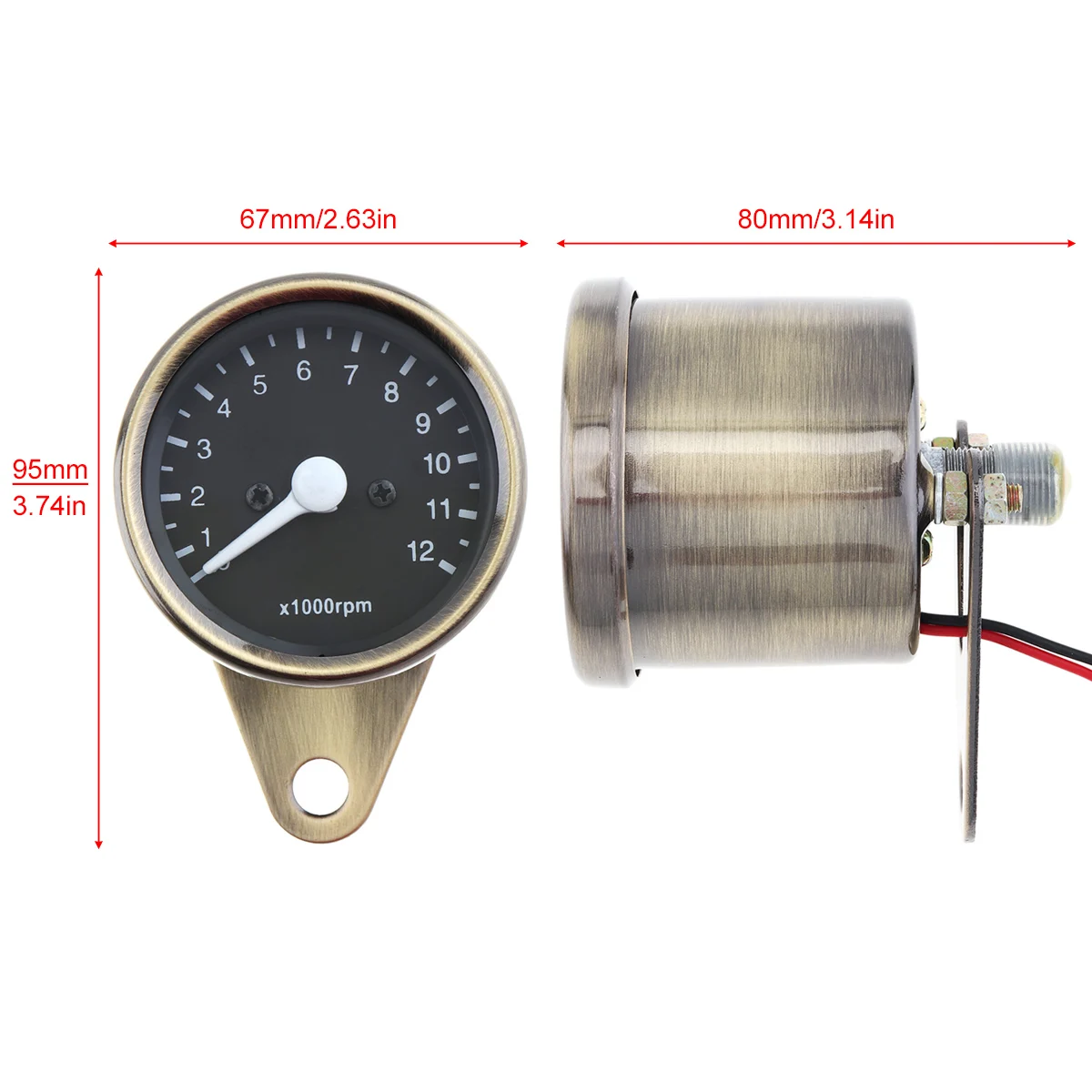 Светодиодный Тахометр x1000rpm для мотоцикла инструмент измерительный прибор