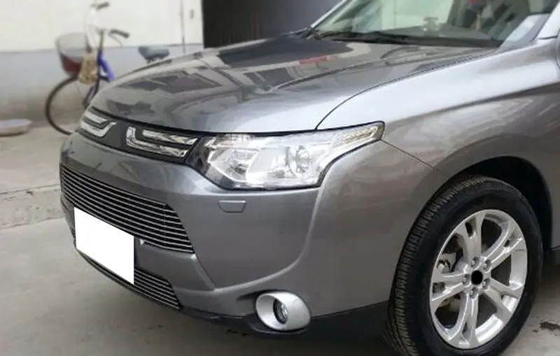 Верхний + нижний гриль обложки планки Алюминий для Mitsubishi Outlander 2013-2015 | Автомобили и