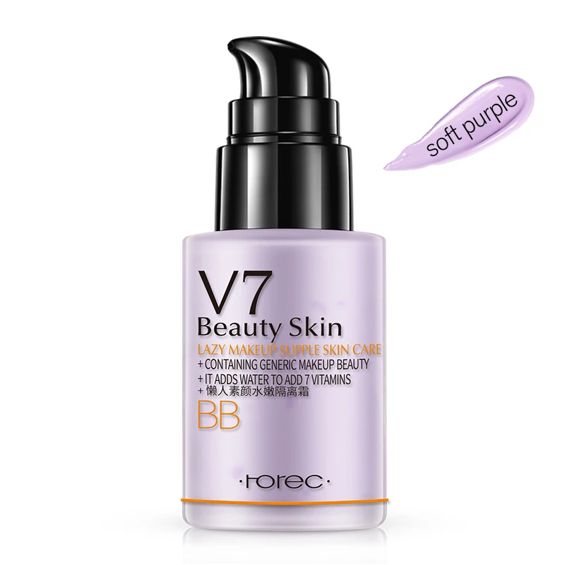 Soft purple ROREC увлажняющий праймер для лица, макияж BBCream, мгновенный ластик для пор, праймер для гладкой кожи, улучшающий Праймер, основа, жидкий крем - Цвет: Soft purple