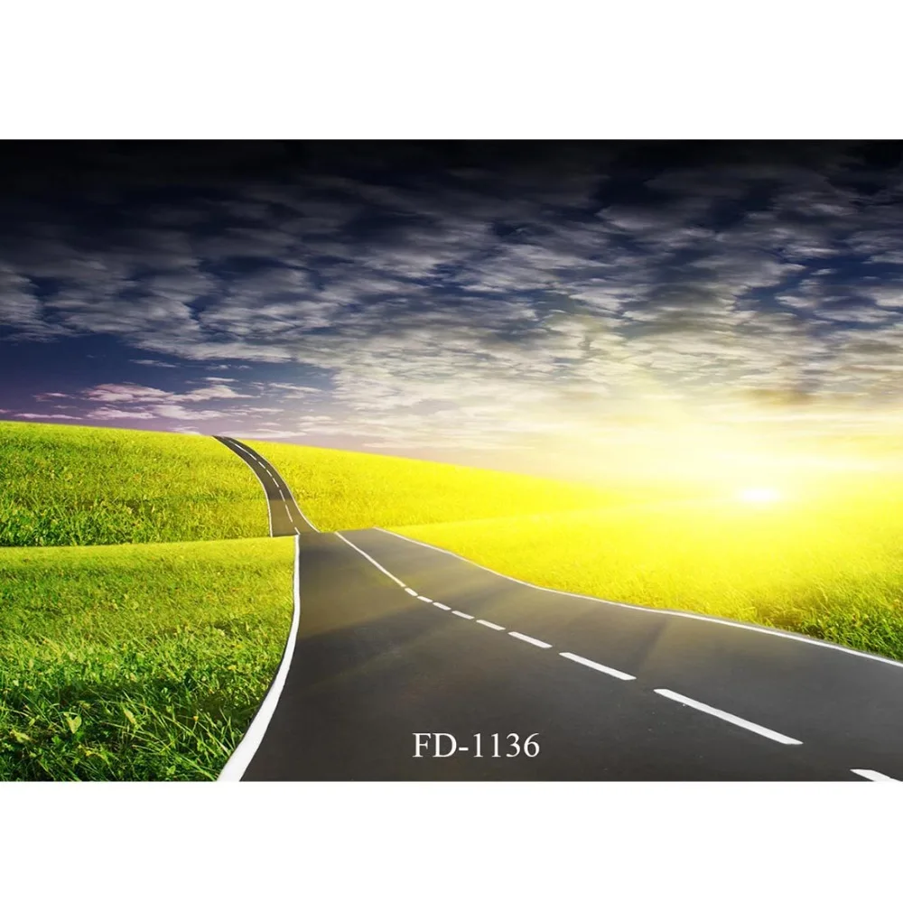 Фон для фотосъемки с заходом солнца шоссе аксессуары фотографирования детей