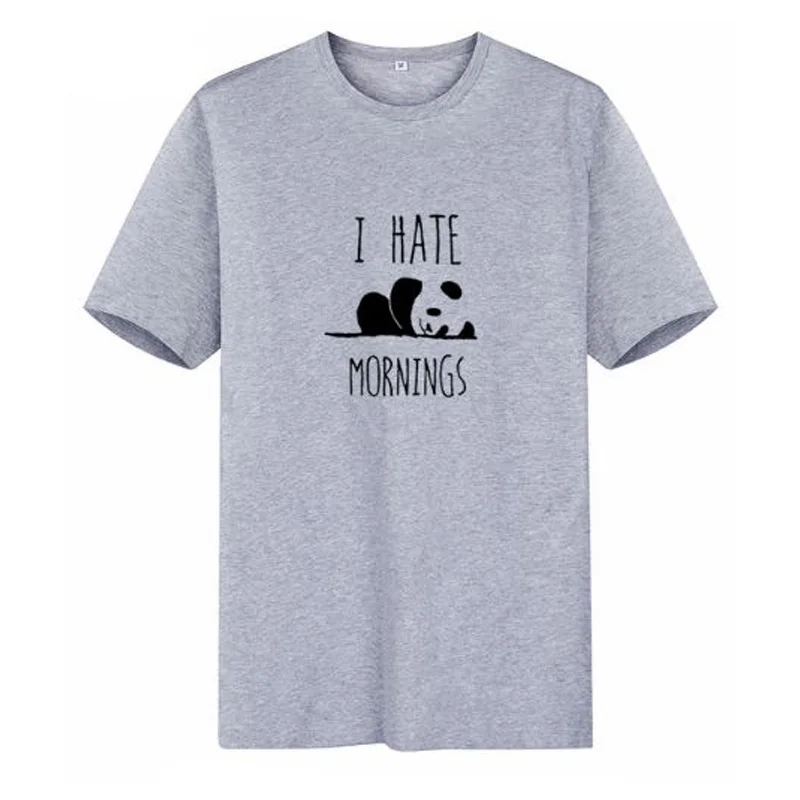 Женская футболка с принтом ONSEME I Hate Mornings круглым вырезом и коротким рукавом