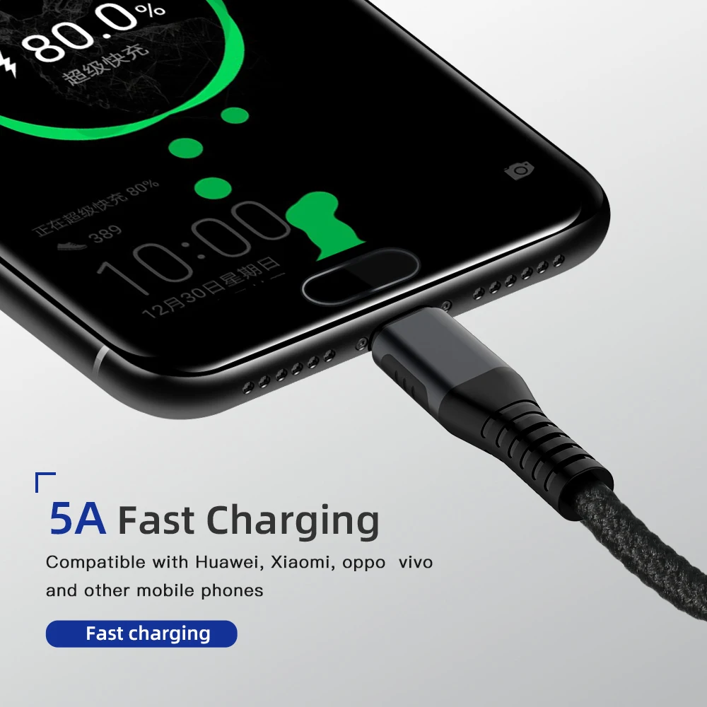 Usb type C супер зарядный кабель для Huawei Mate 10 20 USB C быстрое зарядное устройство Шнур для Xiaomi Redmi K20Pro type-C Cabo USB супер зарядное устройство