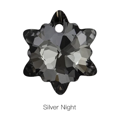 Silver night shadow Стеклянные стразы подвески со снежинками, камни для женщин, кристальные блестящие стразы, украшение для одежды, свитера, ожерелья, подвески - Цвет: Silver night shadow