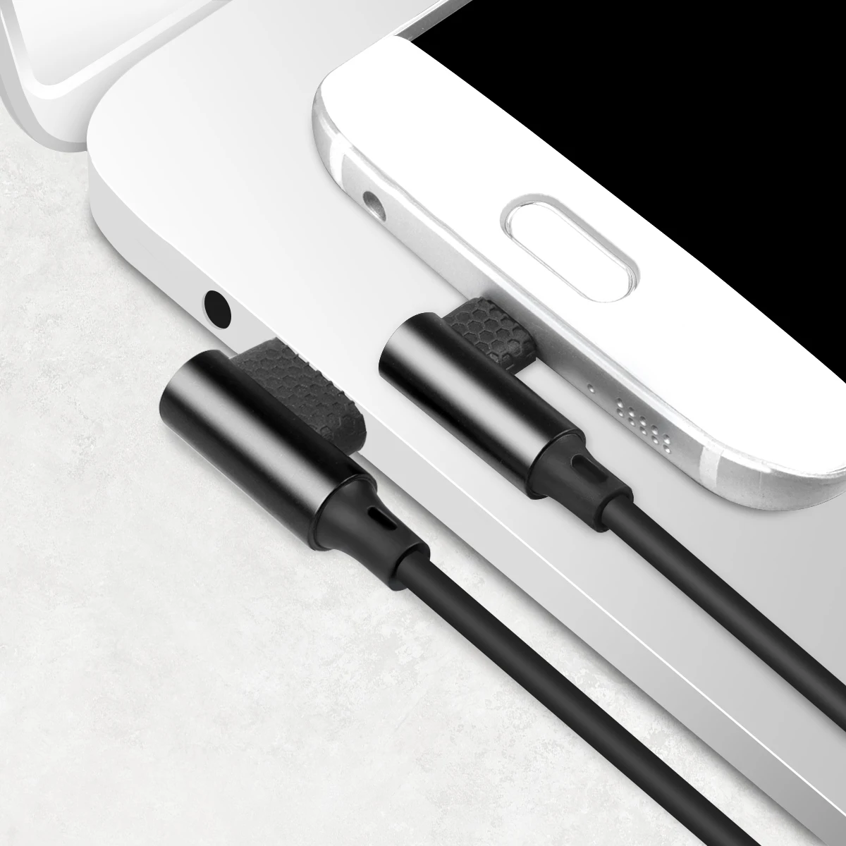 ANMONE 90 градусов кабель для зарядки Micro USB кабель для мобильного телефона Max 2.4A l-линия изогнутый шнур для зарядки данных быстрое зарядное устройство провод