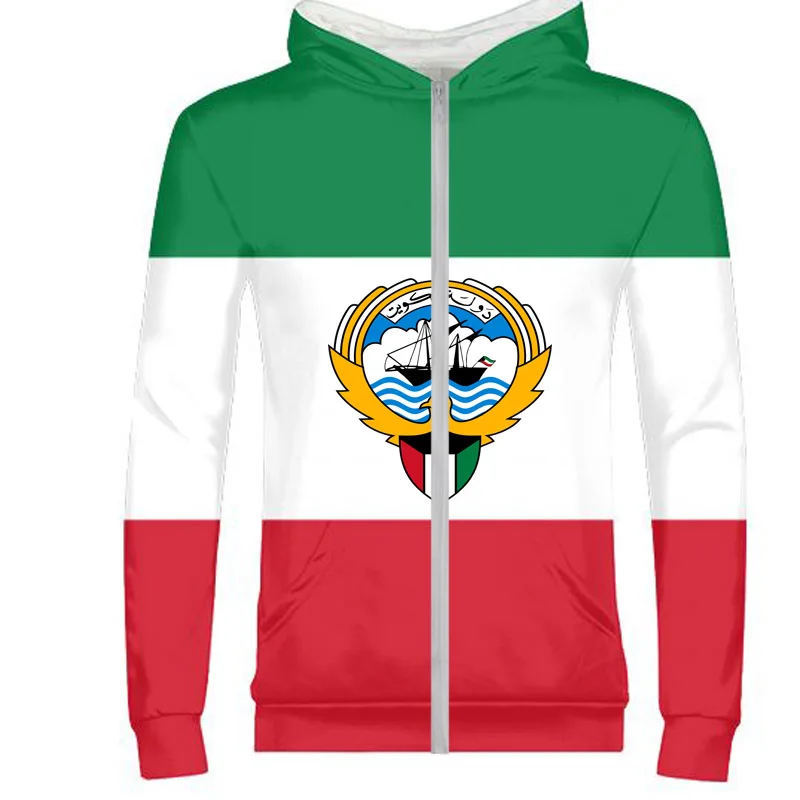 KUWAIT male custom made name number kwt zipper sweatshirt nation flag kw state kuwaiti arabic arab college print photo clothes | Мужская