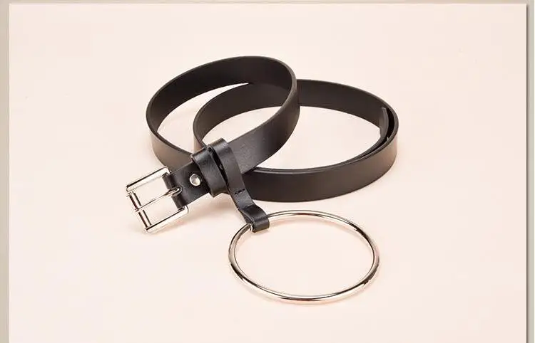 

Hot pin buckle PU leather belt for men and women belt ms leisure during the spring and autumn black decorative belts alarge ring
