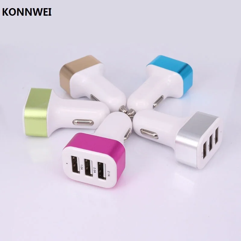 Алюминиевый сплав край 3USB мобильный телефон зарядное устройство аккумуляторная