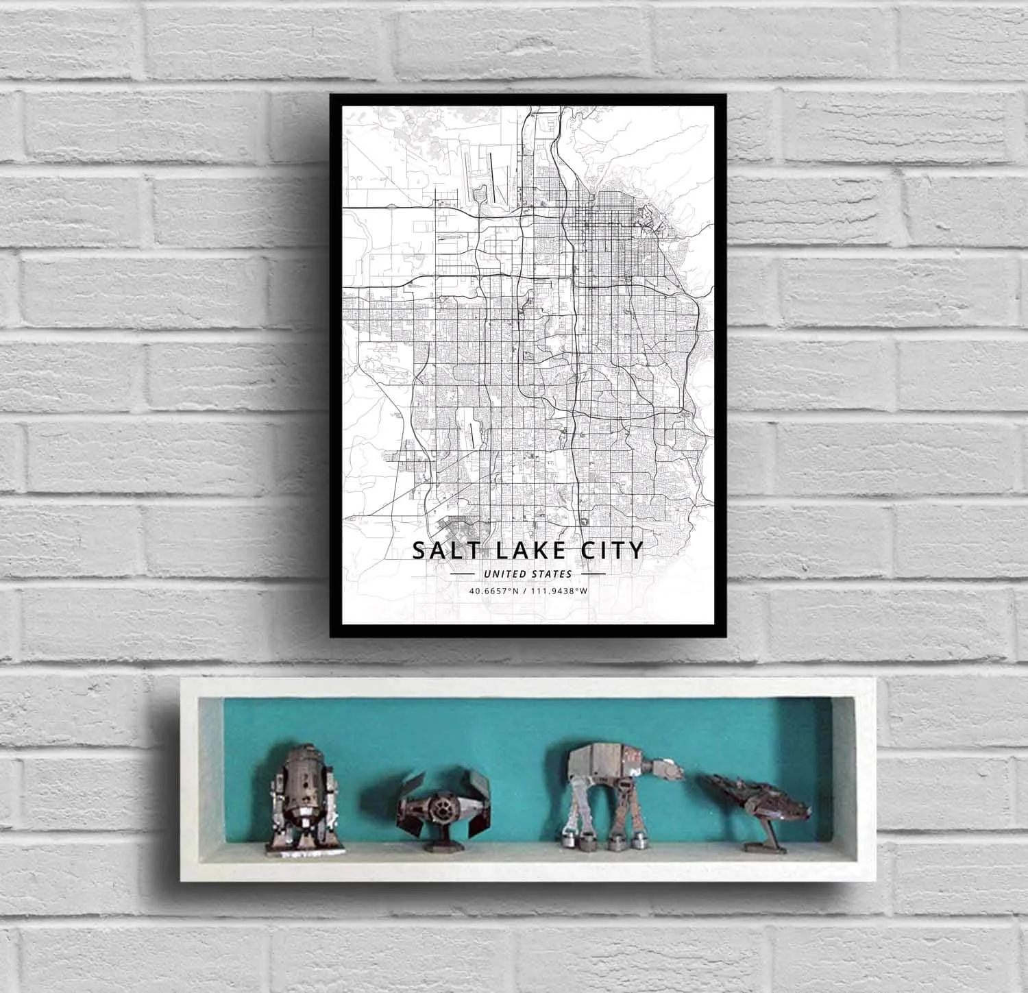 Salt Lake City US Map Poster | Дом и сад