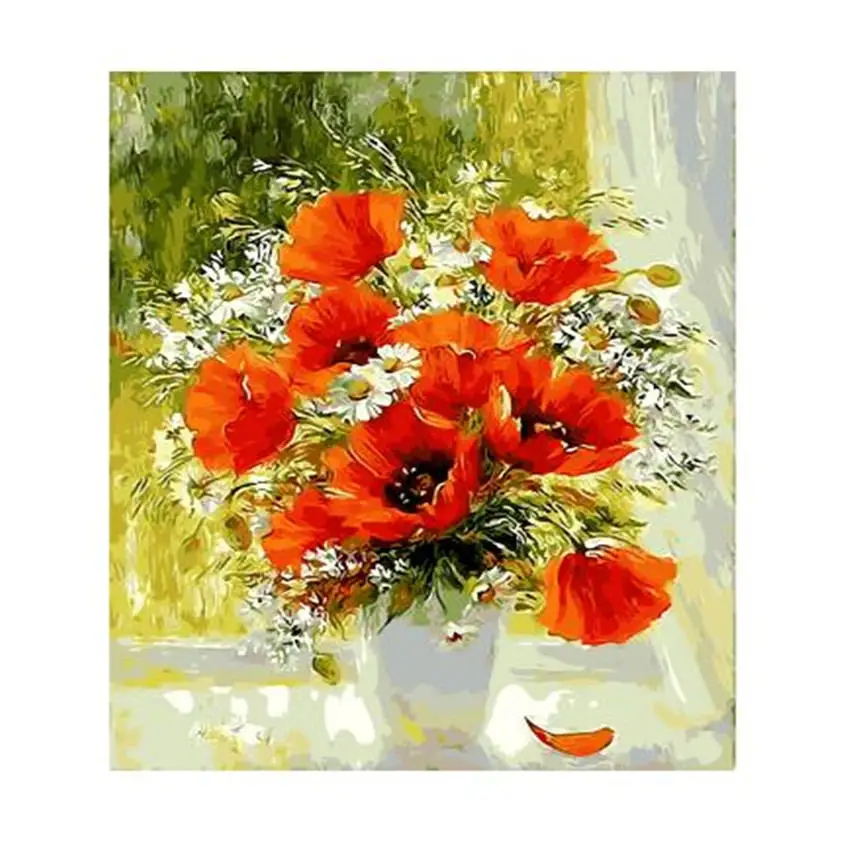 flower Painting 5 WEEN Абстрактная живопись животных Сделай Сам Краски ing по комплекты номеров носорог стены Рисование Акриловая Краска на холсте уникальный подарок для домашний декор - Цвет: flower Painting 5