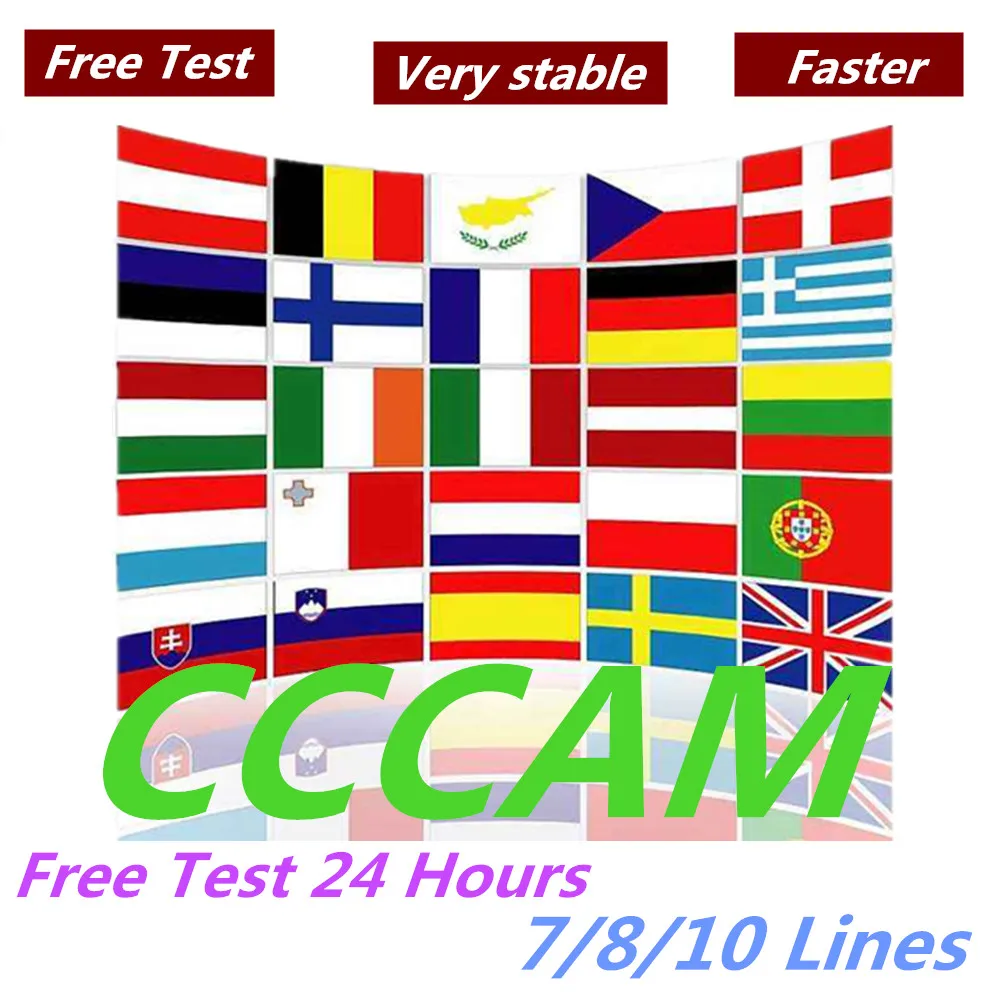 Лидер продаж 7 линий cccam Full HD 1 год Cccam Европа cline для 7 стабильных линий использовать для спутникового ТВ приемник DVB-S2 сервер hd