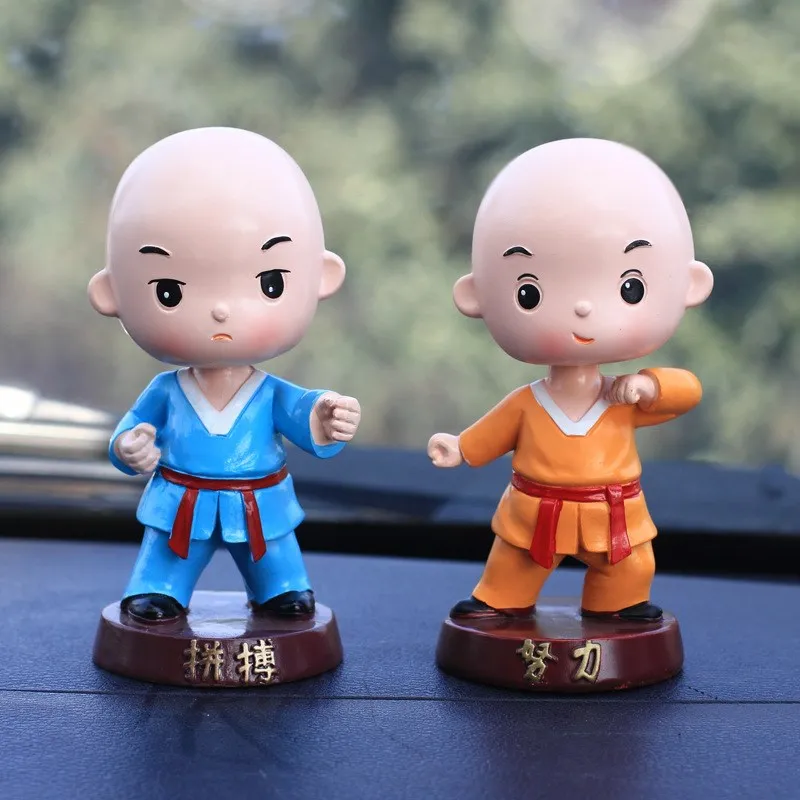 PINNY Cute Monk Shake His Dead Decoration современные фигурки из смолы автомобильные аксессуары