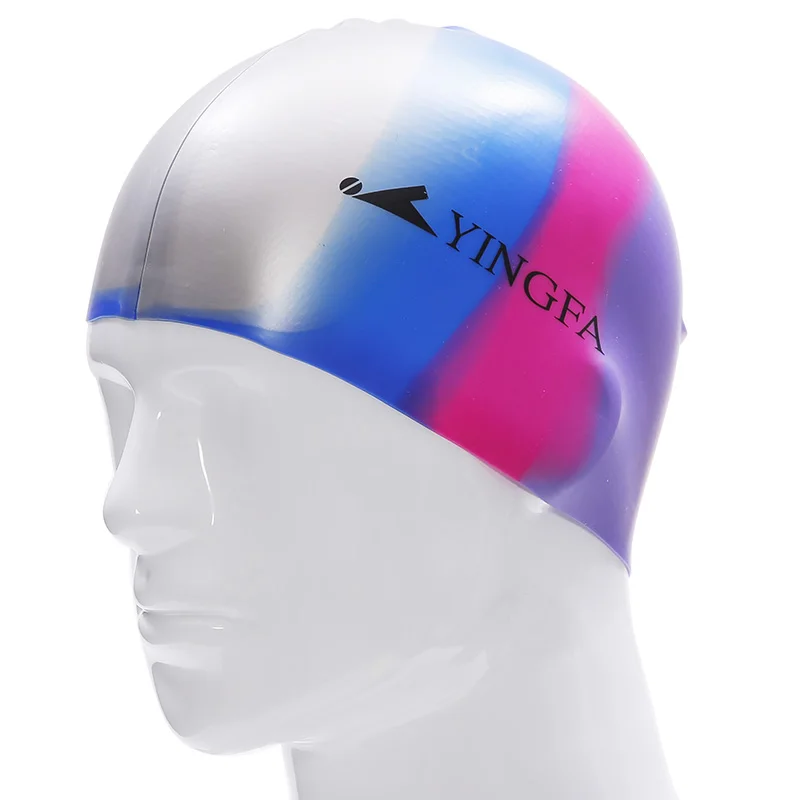 New Multicolor Sporty Silicone Swimming Caps Athlete Particle Swimming Hat Pool Wear Men and Women Protect Ears Bathing Cap - Цвет: 7