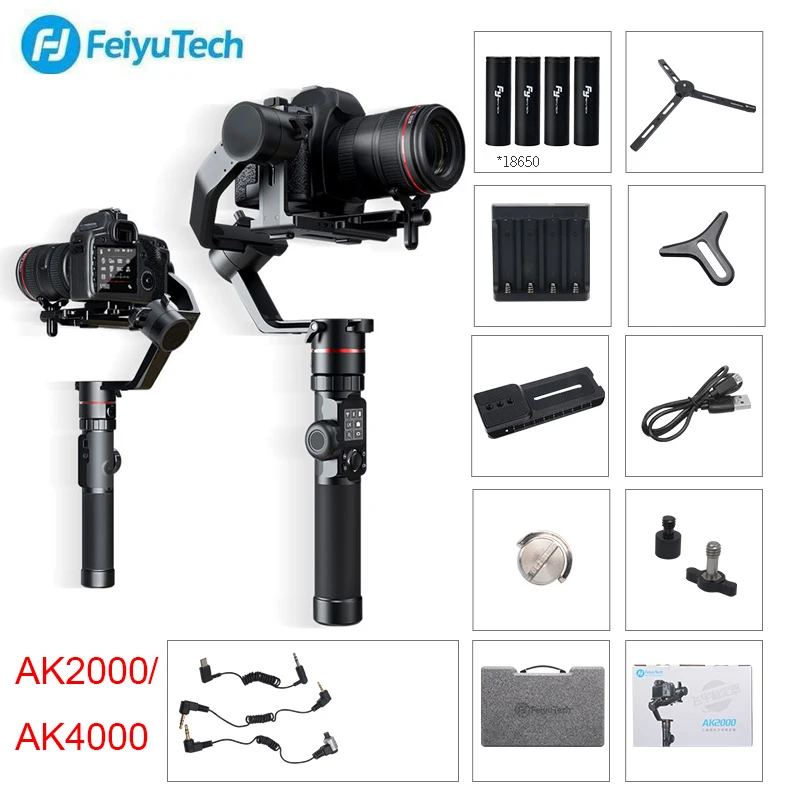 FeiyuTech Handhel Gimbal Feiyu AK2000 AK4000 3 осевой 2 8 кг 4кг Стабилизатор камеры для Panasonic GH5 Sony Canon
