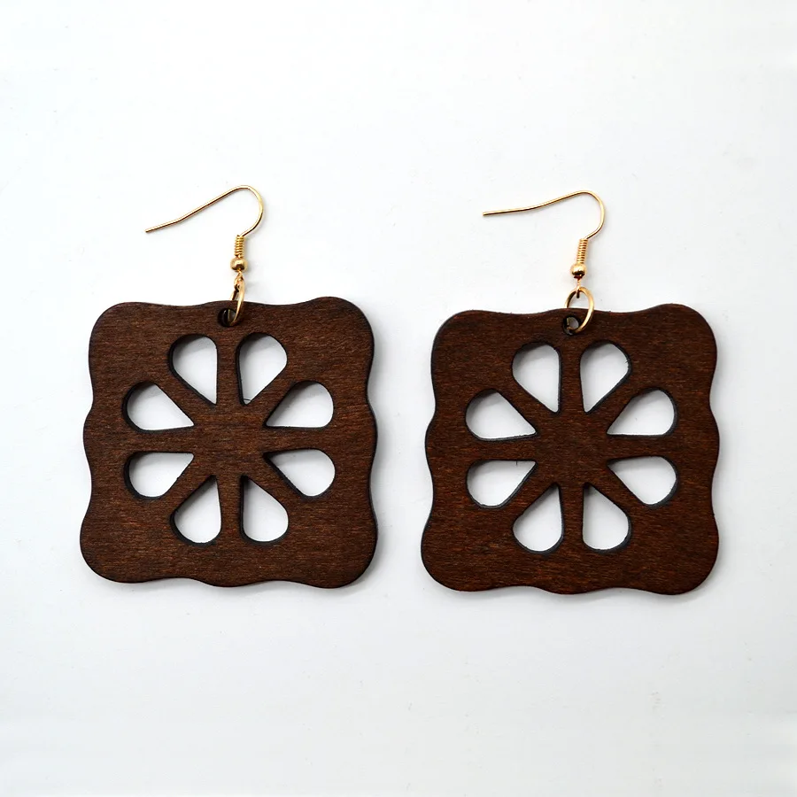 YULUCH 2018 Fashionable Women Chinese Handmade Quartet Hollow Orange Meat Wooden Pendant Jewelry Earrings Accessories Gifts | Украшения и