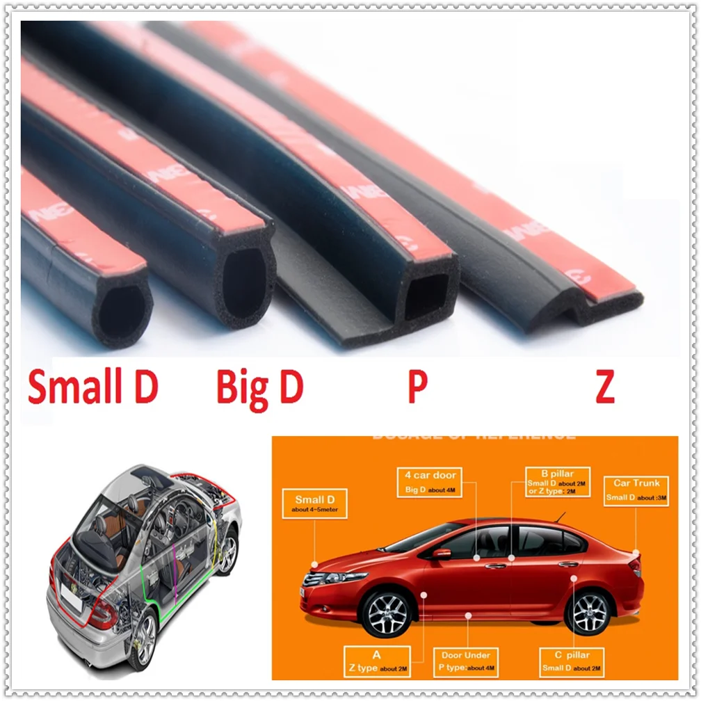 D Z P B Тип автомобиля Elantra Accent Tucson двери изоляции уплотнительная лента для Chevrolet