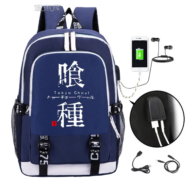 05 Рюкзак Kaneki Ken, модный рюкзак для ноутбука с usb, школьная сумка для мальчиков и девочек-подростков, Детская классная сумка для книг - Цвет: 05