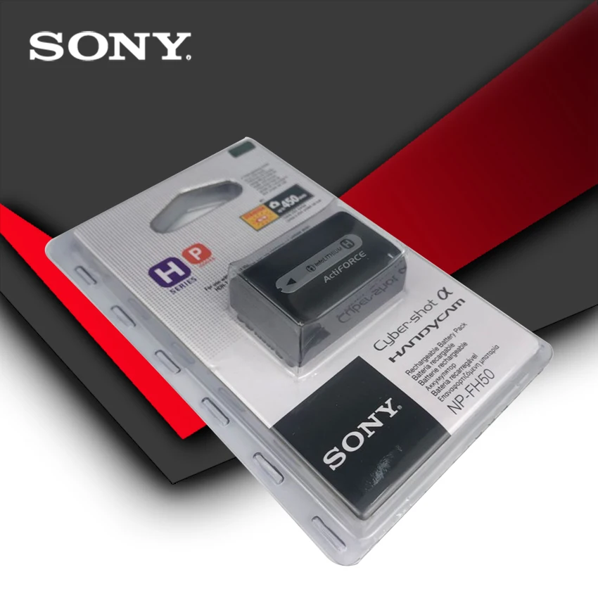 Оригинальная Аккумуляторная батарея Sony NP FH50 HX100 A230 A290 A390 HX1 HX100V HX200 HX200V A380|Цифровые