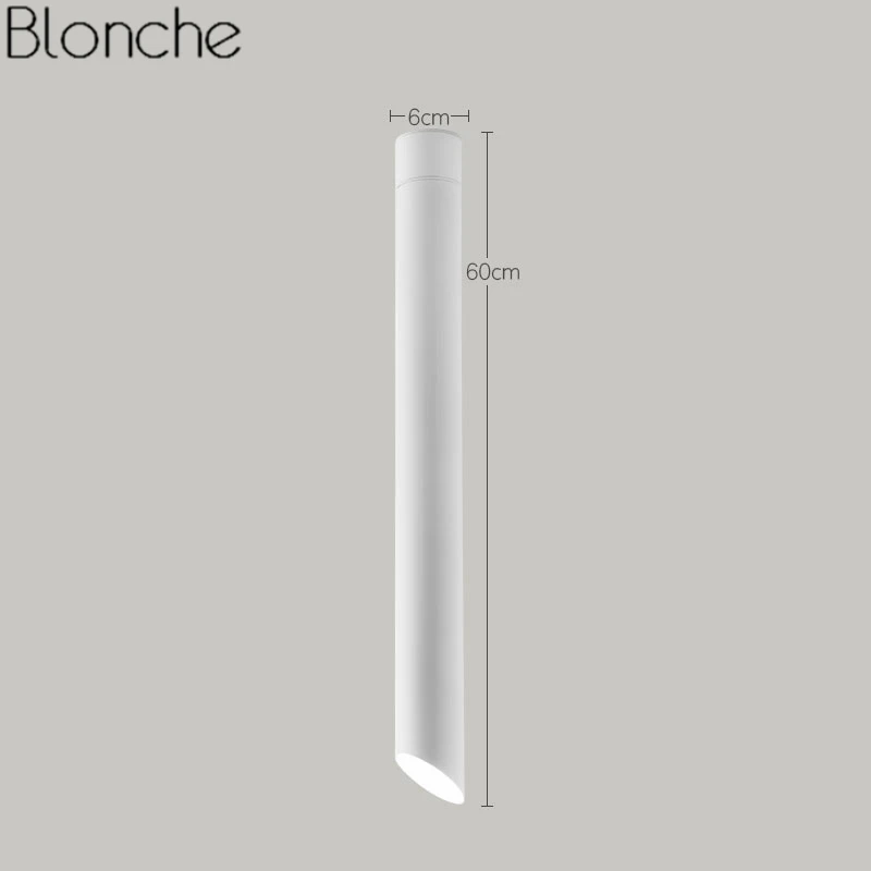 White H60cm Скандинавский Наклонный светодиодный потолочный светильник s для гостиной, детской комнаты, спальни, современный металлический потолочный светильник, кухонный Домашний Светильник, светильники - Цвет корпуса: White H60cm