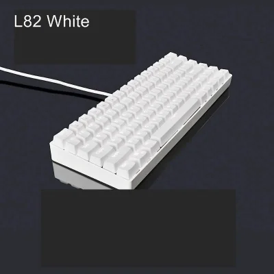 Многоцветный KANANIC 82 Ключ Белая подсветка USB Проводная Механическая клавиатура CIY Gateron синий переключатель, PBT брелки - Цвет: L82 White