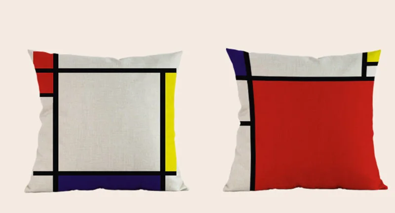 Креативный Европейский стиль mondrian цвет сетки Геометрическая льняная наволочка для дома украшения наволочка
