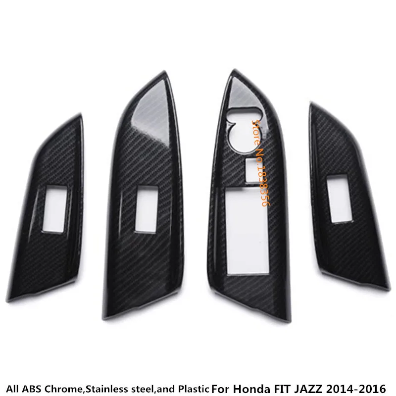 Для Honda FIT JAZZ 2014 2015 2016 ABS корпус автомобиля хром/углеродное волокно дверь окно