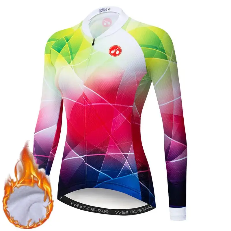 Color 8 Weimostar, зимняя, длинный рукав, для женщин, для велоспорта, Джерси, MTB, для шоссейного велосипеда, термальная куртка, профессиональная команда, женская одежда для велоспорта, велосипедная рубашка - Цвет: Color 8