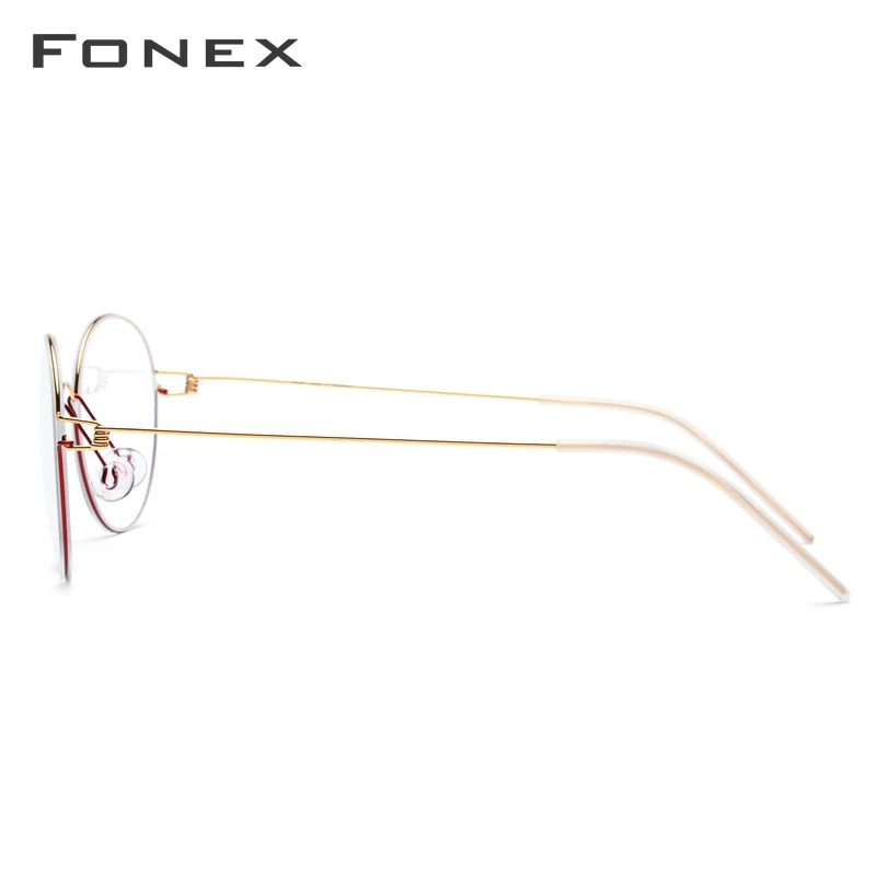 FONEX, титановый сплав, оптические очки, мужские, по рецепту, очки, оправа, Корейская Дания, женские, близорукость, Безвинтовые очки, 98621
