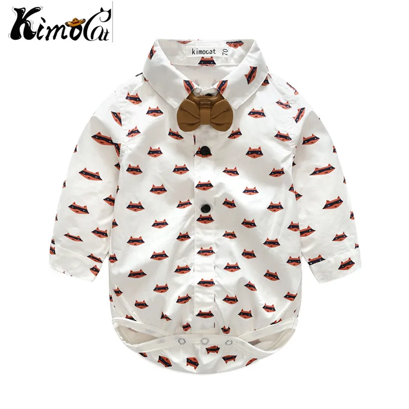 Kimocat new baby boy cartoon suit of and child gentleman's vest shirt three pieces |