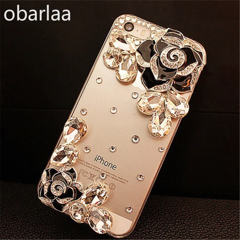 Чехол для samsung S6 S7 край S8 S9 S10 плюс Примечание 5 8 9 блеск цветок со стразами
