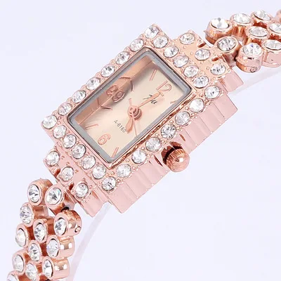 

Fashion Jw Top Brand Luxury Rose Gold Exquisite Rhinestone Band Clock Women Dress Ladies Bracelet Wristwatches Gift Quartz Watch