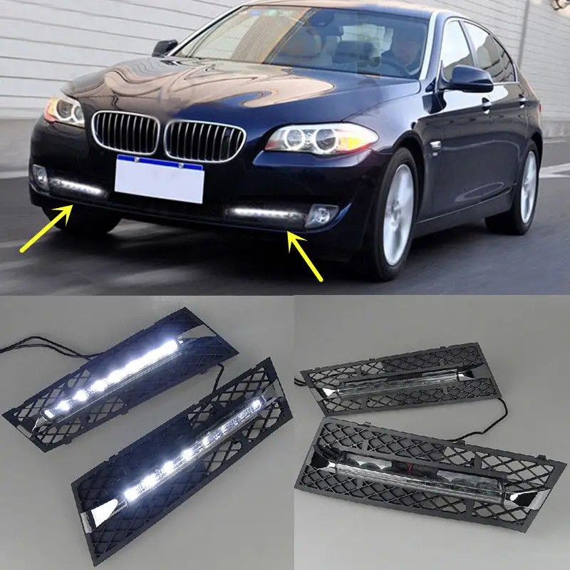 Белый СВЕТОДИОДНЫЙ дневной светильник осветительный противотуманный DRL для BMW 5