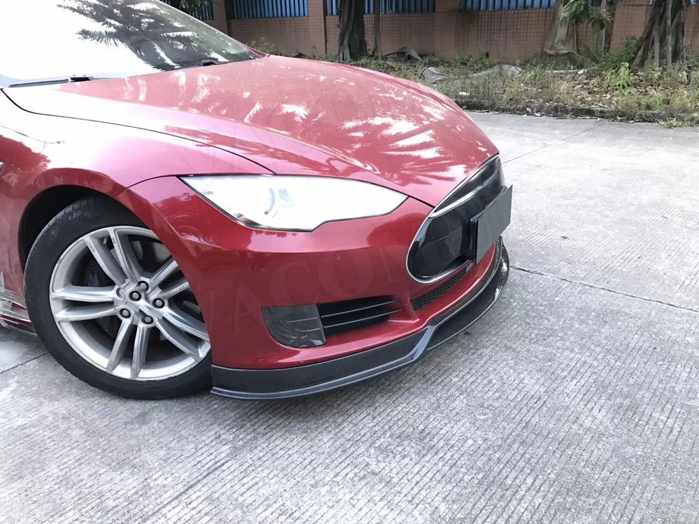 Карбоновое волокно передний бампер спойлер для Tesla модель S 70D P85D 90D P100D Седан 4 двери 2012- голова подбородок Лопата автомобиль Стайлинг
