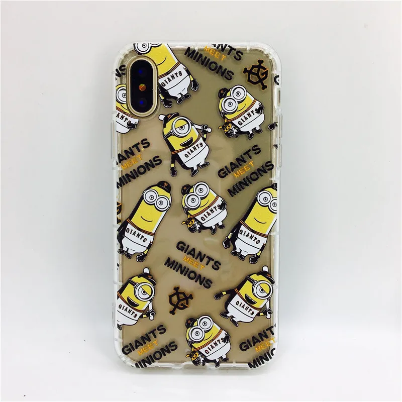 Newest for iPhone X 8 6 6s 7 plus phone cases Cute cartoon Emboss Despible Me 3 Minions soft TPU air-pressure back cover |