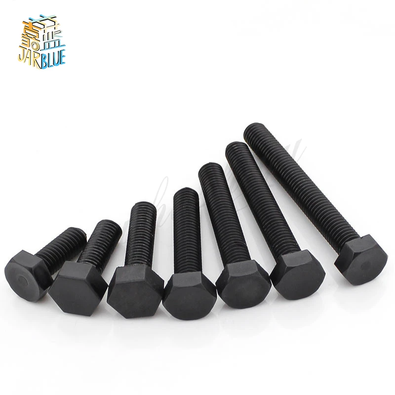 10PCS-M6*10/12/15/20/25/30/35/40/50 мм черный нейлон болты с шестигранной головкой, соответствующие стандартам Американского общества/Пластик Винты/шестиугольник нейлоновое винта