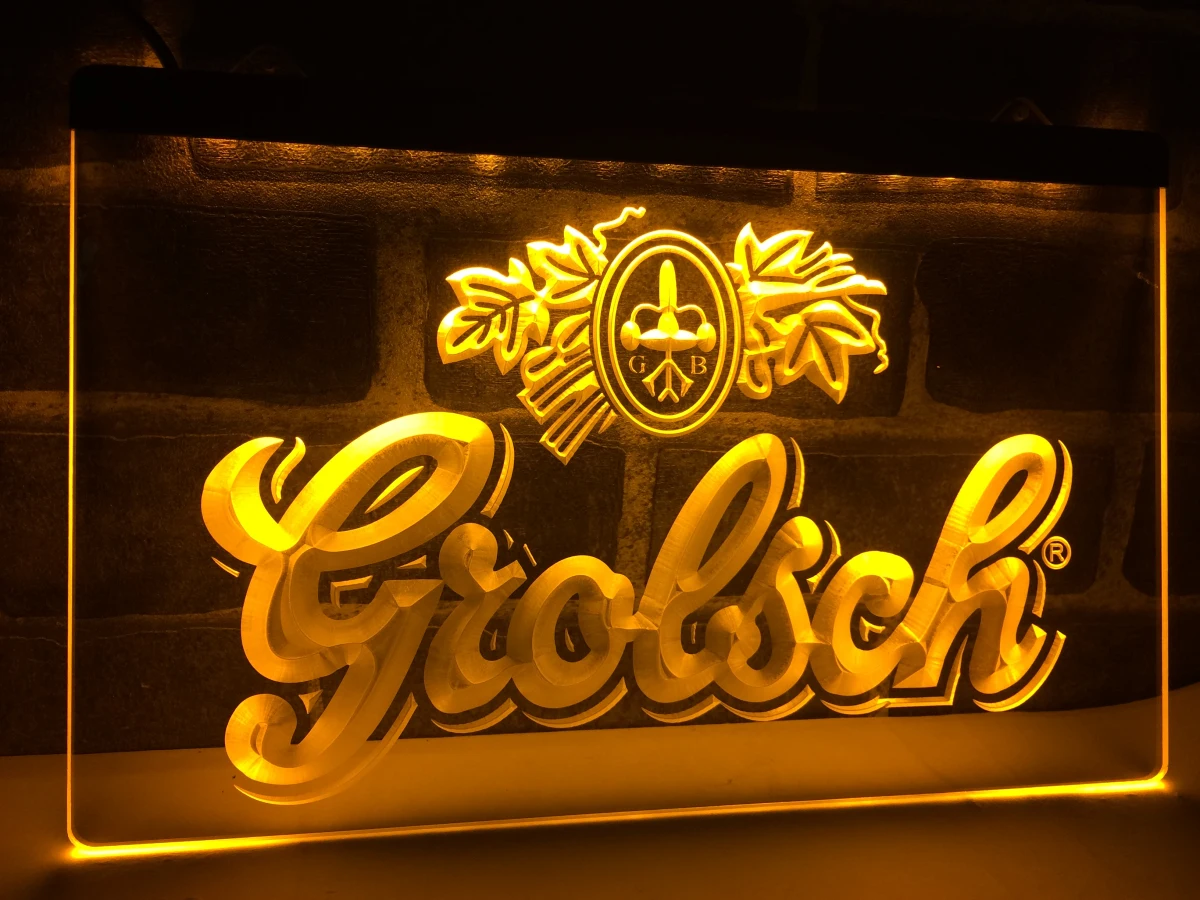 LA007- Grolsch пивной бар Пивной клуб Новый светодиодный неоновый светильник Знак