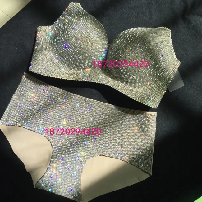 Комплект нижнего белья для женщин набор из блестящих Бралетт ночного клуба