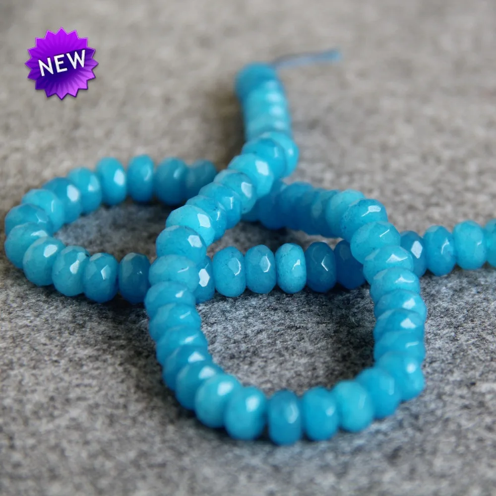 (Минимальный заказ 1) 6*8 мм новые граненые синие зеркальные бусины DIY Камень 15