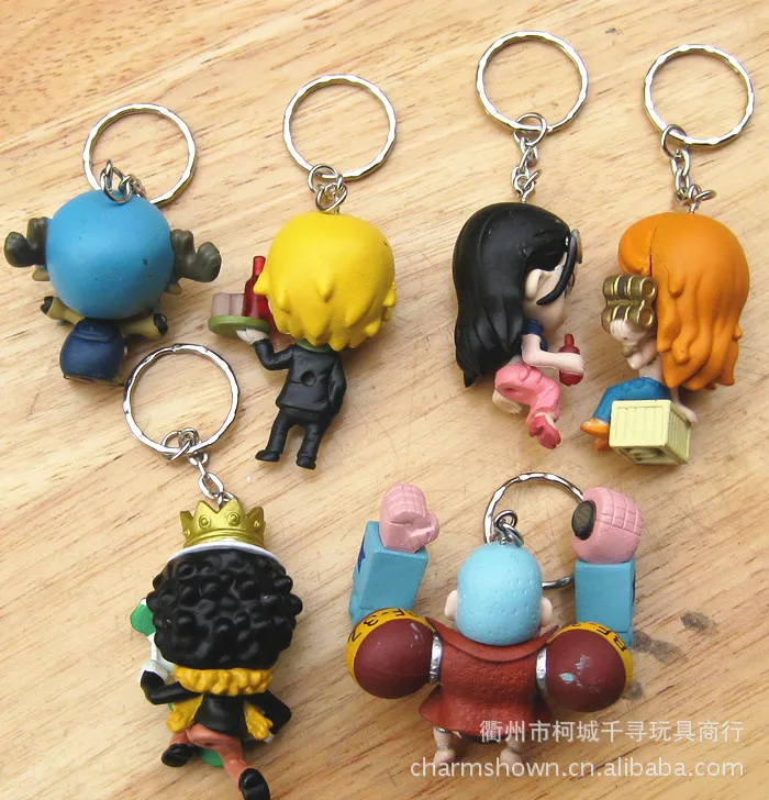 

9pcs/set One Piece Zoro Frank Luffy Brook Chopper Robin Nami Sanji Anime Keychain Collectible Action Figure PVC Collection toys