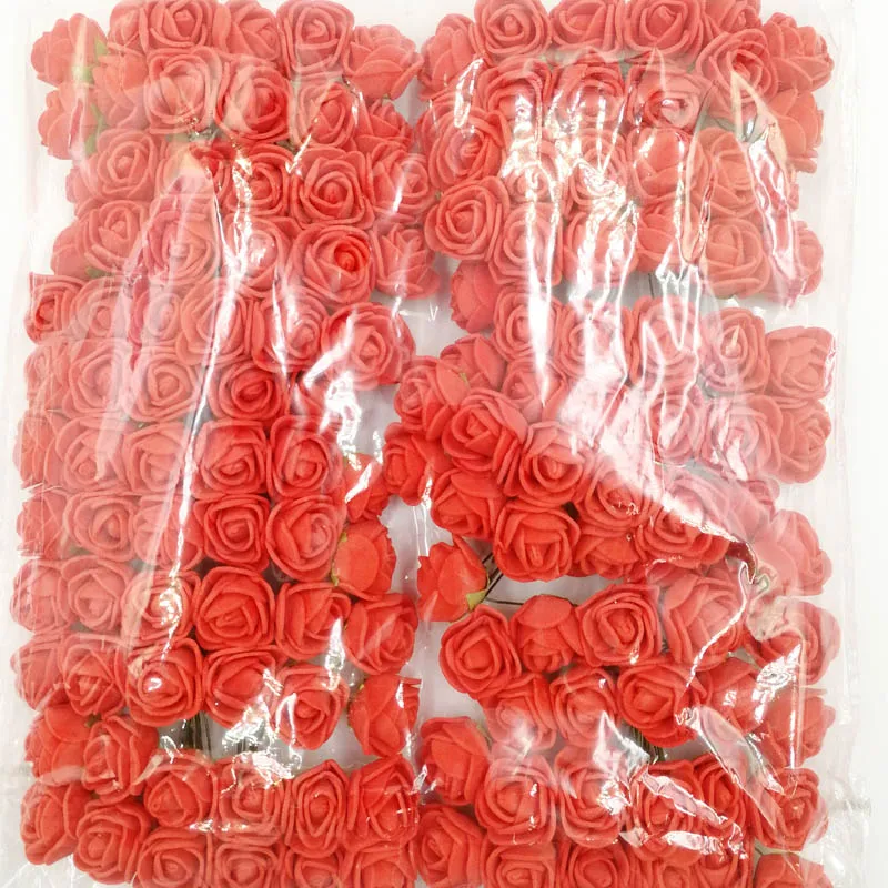 Red 36/72/144 шт. 2 см Декоративные Teddy Bear розы из вспененного полиэтилена, искусственный цветок розы Букет для дома Свадебные украшения DIY ВЕНОК в форме искусственных цветов - Цвет: Red